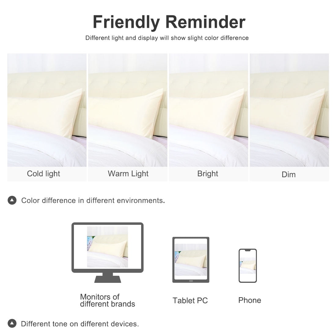 Unique Bargains Luxury Silky Satin Body Pillow Case Cream 20" x 48"