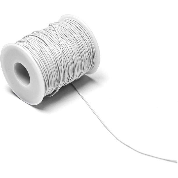 Bastex 1mm White Beading Cord Thread. Small Stretchy String for Jewelry