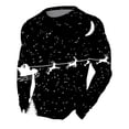 thumbnail image 2 of Christmas T-Shirts for Men Long Sleeve Star Christmas Tree Graphic Pajamas Tee Crew Neck Slim Fit Casual Fall Winter Family Xmas Gift Mens T-Shirts Black XXXL, 2 of 4