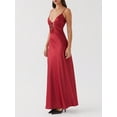 thumbnail image 5 of Raccmtaty Women Cami Dress Solid Color Sleeveless Tie-Up Front Backless Dress Long Dress Summer Casual Dress, 5 of 7