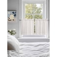 thumbnail image 4 of Half Window Curtains 24 Inches Long, Farmhouse Beige White Striped Window Treatment Curtain Drapes, Modern Stripes Short Curtains Tiers for Kitchen Over Sink, 27.5"x24", 2 Panels, 4 of 7