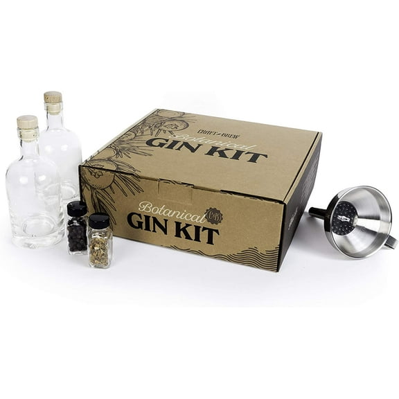 Craft a Brew Botanical Gin Kit,Transform Vodka into Gin, Includes 2 Glass Bottles, Funnel & Instructions
