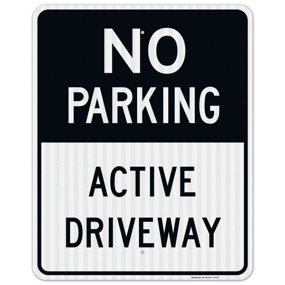 No Parking Sign, Active Driveway Sign,