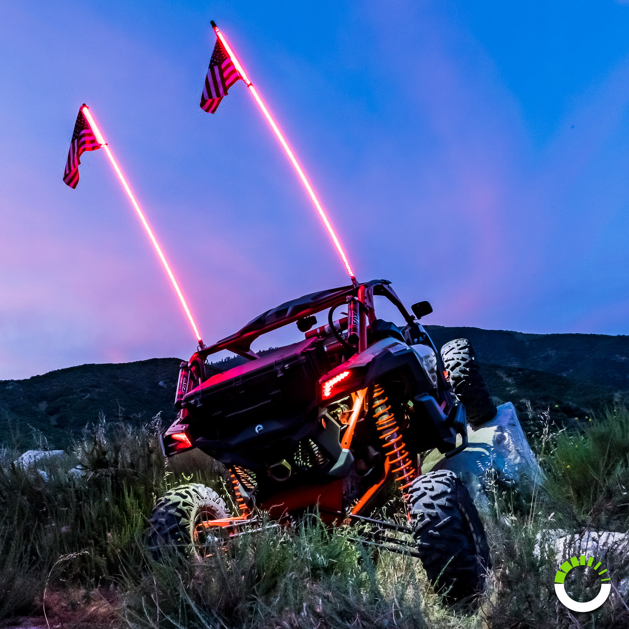 4ft LED Light Whip AAIWA LED Whip Lights for ATV UTV LED Whip Light Blue Light Antenna Whips for RZR Polaris Off-road Sand Dune Buggy 4x4 Jeep 