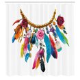 thumbnail image 3 of Ambesonne Hippie Shower Curtain, Folkloric Necklace Print, 69"Wx75"L, White Multicolor, 3 of 5