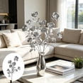thumbnail image 4 of Artificial Silver Flower Stems Faux Metallic Roses, Bendable Branches For Home Vase Centerpiece, Wedding Party Farmhouse Table Arrangement Decor And Display, 4 of 6