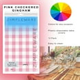 thumbnail image 6 of Pink Checkered Gingham 12 Pack Standard Disposable Plastic Party Tablecloth 84" Inch Round Table Cover By Zimpleware, 6 of 6
