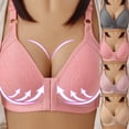 thumbnail image 3 of Ropa interior cómodo transpirable sujetador de las mujeres con hebilla frontal push up en color liso más el tamañopangjing, 3 of 4