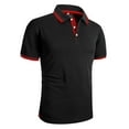 thumbnail image 4 of Mens Polo Shirts Short Sleeve Quarter Zip Print Casual Vintage Classic Golf Shirt Athletic Fit Summer Outdoor Casual Golf Shirts,Black,M, 4 of 6