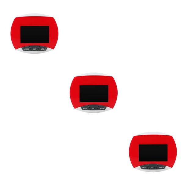 Wosthever Contador de pasos electrónico para caminar con pantalla LCD Contador de calorías Podómetro digital Impermeable Multifuncional Jogging Rojo Rojo 3piezas Wosthever CBP375039