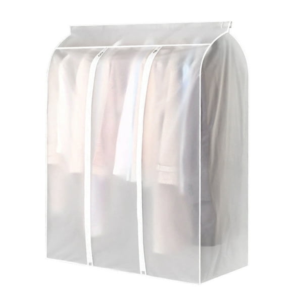Garment Clothes Cover Protector Hanging Garment Storage Bag Translucent Dustproof Waterproof Hanging Storage Bag for Wardrobe with Full Zipper