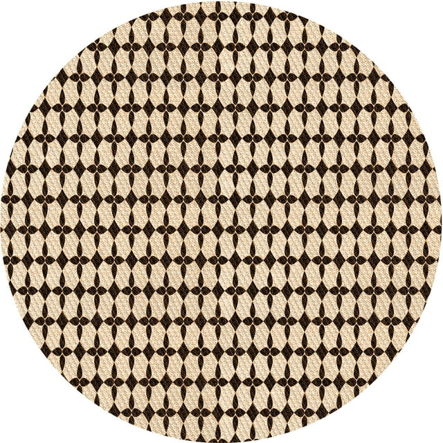 Ahgly Company Tapis Rond Lavable en Machine Intérieur Transitionnel Pêche Orange Profond, 6 Pieds Rond