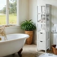 thumbnail image 4 of VASAGLE Maximize Corner Space Slimline Bathroom Floor Cabinet with Drawers and Open Shelves, 4 of 6