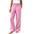 thumbnail image 3 of Breezora Straight Leg Woven Casual Pants for Women Summer Lightweight Pull On Trousers Comfortable Daily Work Bottoms with Pockets, 3 of 9