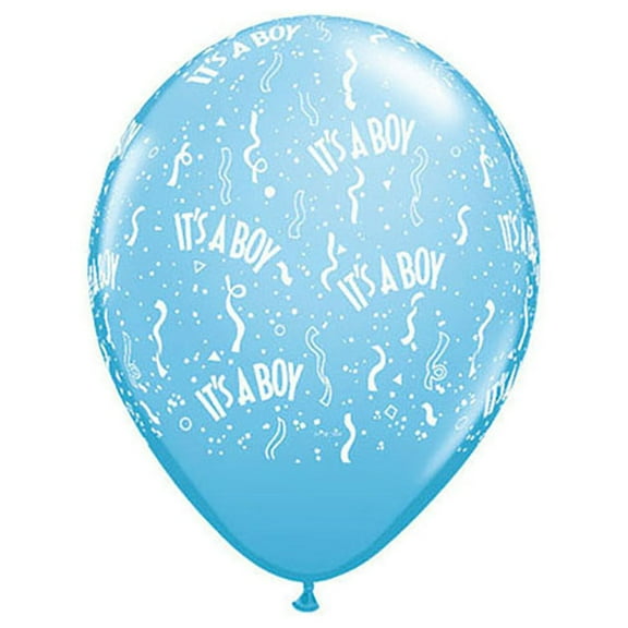 11 inch Qualatex It's A Boy-A-Round (6 Pk) Latex Balloons (6 Pack) - Party Supplies Decorations