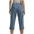 thumbnail image 4 of Pounoo Cargo Capris Pants for Women High Waisted Button Travel Hiking Capri Cropped Pants Summer Casual Loose Fit with Pockets, 4 of 9