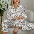 thumbnail image 6 of Uemuo Cute Baseball Pattern Womens Pajama Sets,PJ Set for Women,Pajamas for Women Logo,Long Sleeve Pajama Set for Women,Soft Long Sleeve Top With Pants-Medium, 6 of 9