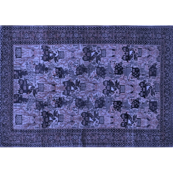 Ahgly Company Machine Washable Indoor Rectangle Animal Blue Traditional Area Rugs, 4' x 6'