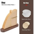 thumbnail image 6 of RUseeN Cone Coffee Filter Holder, Walnut Stand Coffee Filter Storage, Coffee Filter Container for V60 Paper Coffee Filters Size #01 and #02,1PCS, 6 of 7