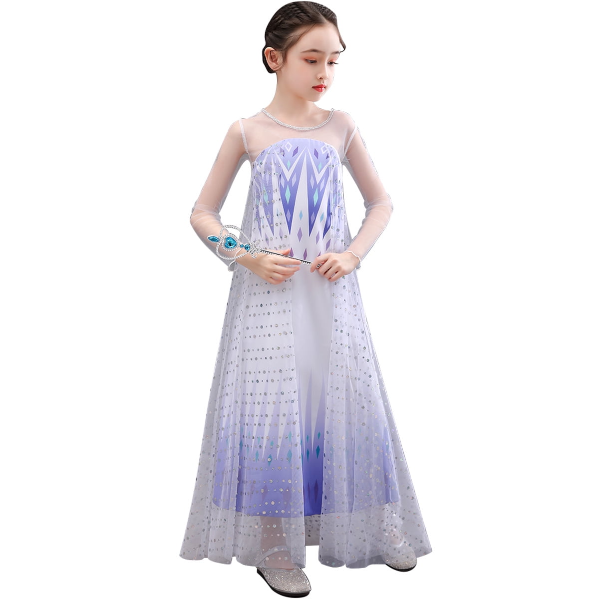2020 Elsa Dresses For Girls Princess Anna Dress Elsa Costumes Party Cosplay Kids 