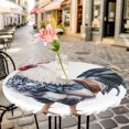 thumbnail image 3 of White Blue Rooster Elastic Fitted Round Table Cover Simple Style Waterproof Outdoor Tablecloth for Holiday Party, Picnic, Patio & Dining Fits Tables Up to 45"-54", 3 of 8