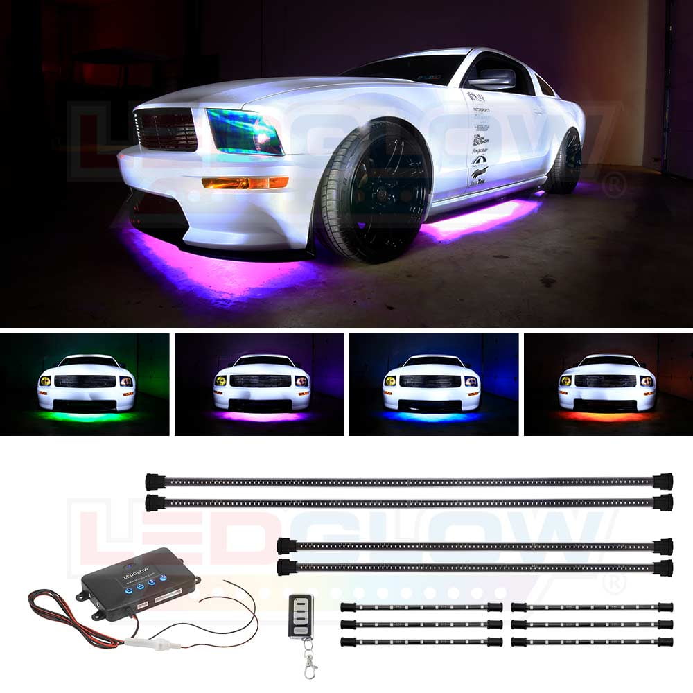 LEDGlow 4pc Million Color Wireless LED Underbody Lighting Kit & 6pc