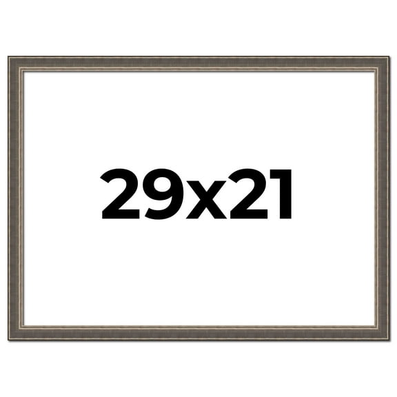 29x21 Frame Silver Real Wood Picture Frame Width 1.25 Inches | Interior Frame Depth 0.5 Inches |