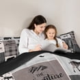 thumbnail image 5 of Rustic Cabin Comforter Set King Size, Hunting Bear Deer Bedding Vintage Farmhouse Duvet Insert Camper Lodge Room Decor, Vintage Plaid Tree Quilt 3Pcs With 2 Pillow Cases, Gray Brown, 5 of 7