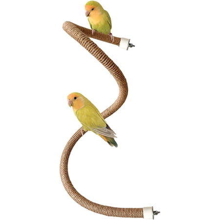 Bird Rope Perch, 100cm/39.3in Cotton Rope Spiral Toys Bird Bungee Rope Perches Parakeet Toys for Cockatiels Conures Lovebirds Finches(xxw)