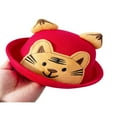 thumbnail image 2 of Kid Wool Felt Bucket Hat Cartoon Tiger Patchwork Fisherman Hat Caps, 2 of 6