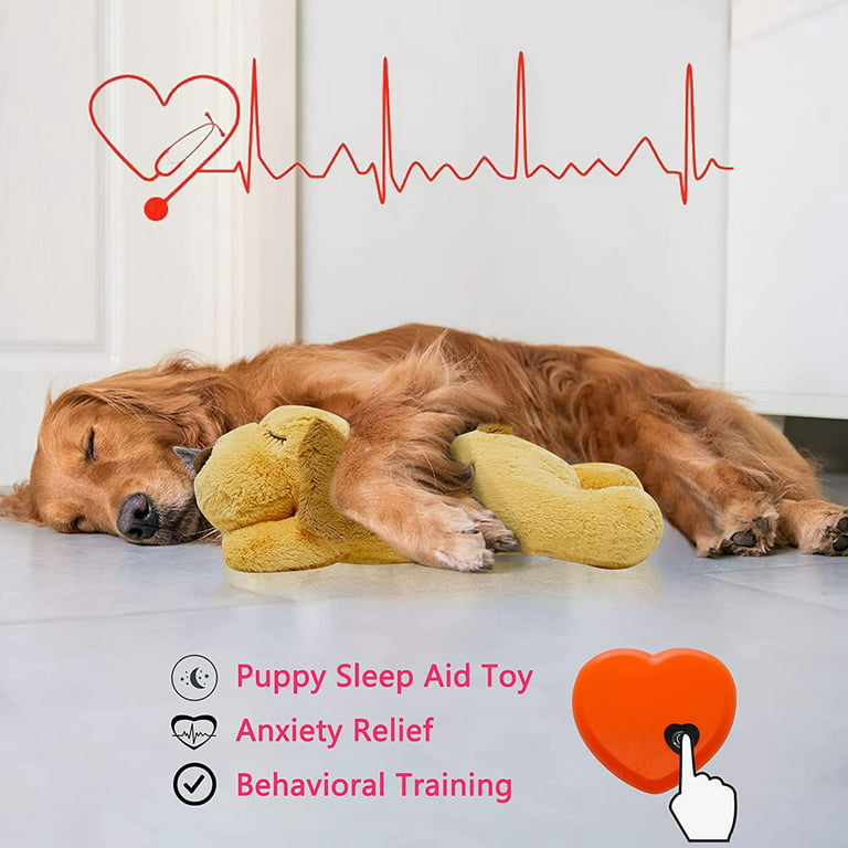 IFOYO Puppy Heartbeat Stuffed Toy, Calming Create Training Sleep Behavioral  Aid Dog Toys Pet Anxiety Relief, Black White 