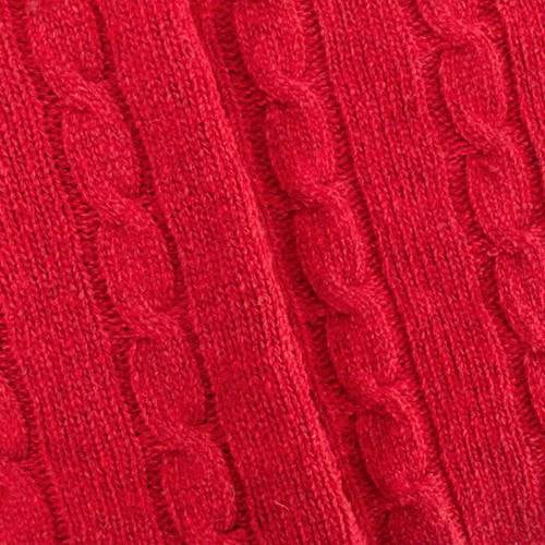 Classic Red Wool Blend Cable Knit, Fabric By the Yard