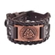 thumbnail image 2 of retro Triangle Trendy Charm Bracelet Punk Cuerda PU Rojo Cobre Zulema pulsera de tótem vikingo, 2 of 8