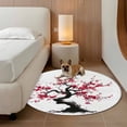 thumbnail image 3 of Plum Tree Branches 6ft Round Rugs, Spring Chinese Traditional Ink Painting Washable Non-Slip Area Rugs for Living Room Bedroom Kitchen, Low Pile Dining Room Kicthen Circle Carpet, Indoor Floor Rug, 3 of 9