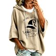 thumbnail image 2 of Halloween Hoodies for Women Drawstring 3/4 Sleeve Trendy Print Hoodie Fall Clothes Crewneck Sweatshirts Loose Fit Trendy Tops Winter Clothing Daily Travel Outfits, 2 of 5