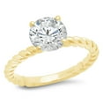 thumbnail image 2 of 2 ct Round Cut White Sapphire Solitaire Engagement Ring for Women in 14K Yellow Gold, 2 of 2