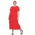 thumbnail image 2 of White Mark Robe Maxi à Manches Courtes pour Femmes, 2 of 6