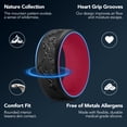 thumbnail image 4 of King Will Silicone Rings For Men, Black & Red Rubber Wedding Bands with Unique Mountain Peak Design, 8mm Wide 2.2mm Thick, Comfort Fit Size 12, 4 of 6