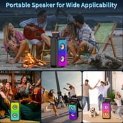FanFun Karaoke Machine with 2 Wireless Microphones, Bluetooth Speaker, Portable PA System for Party, Sing Machine with Deep Bass, T10-T