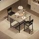 thumbnail image 5 of Juego de Mesa y Sillas para 2 Personas con Reposapiés y Respaldo, Mesa de Altura de Barra con 2 Sillas Tapizadas para Cocina, Espacios Pequeños, Gris Retro, 5 of 8