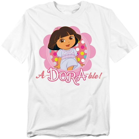 Popfunk Dora The Explorer A-Dora-Ble! Unisex Adult T Shirt, White, Small