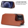 thumbnail image 5 of Allytech 2 in 1 Detachable Wallet Case for iPhone 12 Pro / 12 6.1" with Card Holder, [Large Capacity] PU Leather Magnetic Snap Kickstand Shockproof Anti-Drop Case Support Wireless Charging, Brown, 5 of 9