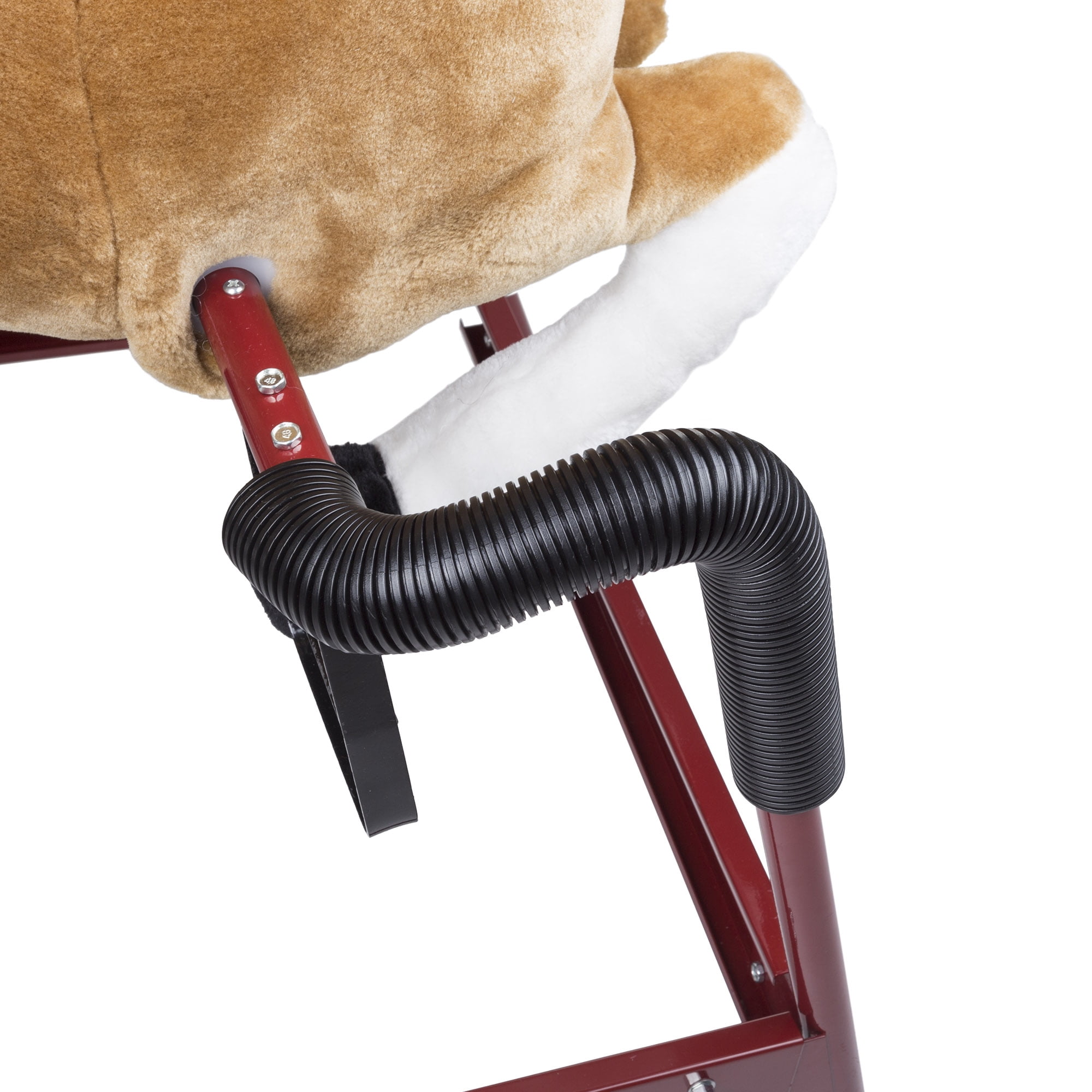 Spring Rocking Horse Plush Ride on Toy with Adjustable Foot