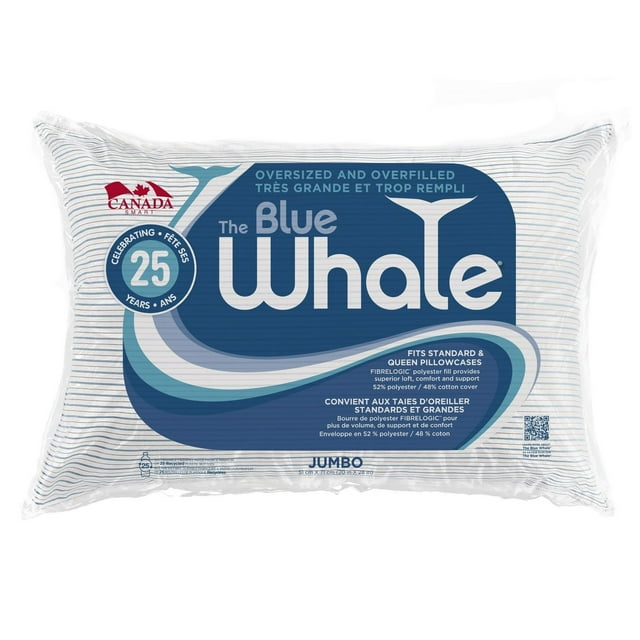 Blue Whale Striped Bed Pillow