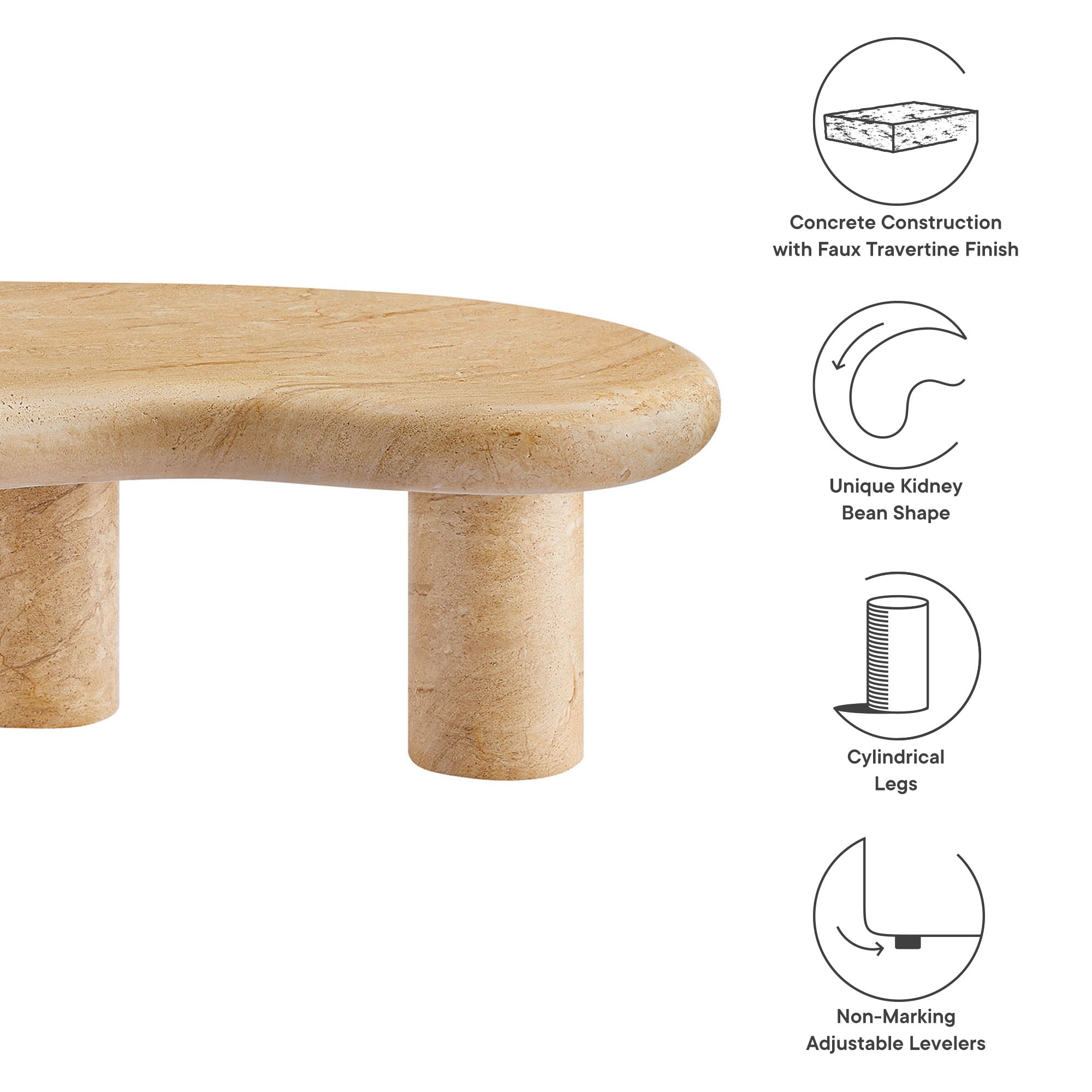 Elowen Coffee Table in Travertine