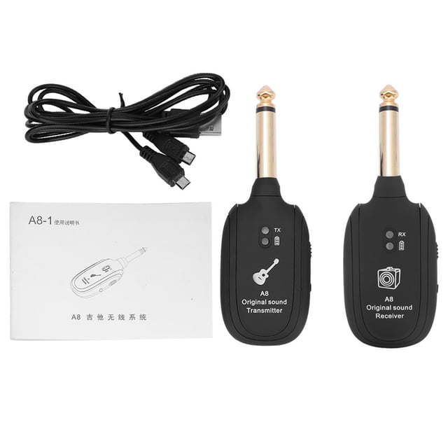 Conjunto de transmisión de audio inalámbrica con transmisor receptor para guitarra eléctrica, bajo, violín