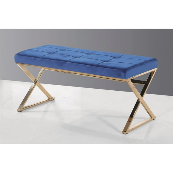K Elite B-003 Banc de tissu bleu pailleté