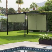 Green Moselle 12'x10' Pergola with Easy Retractable Sliding Canopy