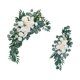 thumbnail image 5 of Paquete de 2 centros de mesa florales con arco para bodas, letreros de bienvenida de estilo rústico. Blanco, 5 of 9