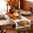 thumbnail image 6 of Harvest Pumpkins Fall Table Runner - 72 Inch Long Farmhouse Maple Leaves Thanksgiving Cotton and Linen Blended Dress Scarves Farmhouse Table Runner for Kitchen Dining, Coffee Table, 13" x 72", 6 of 8